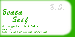 beata seif business card
